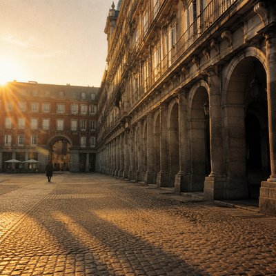 Plaza Mayor Madrid heure dorée